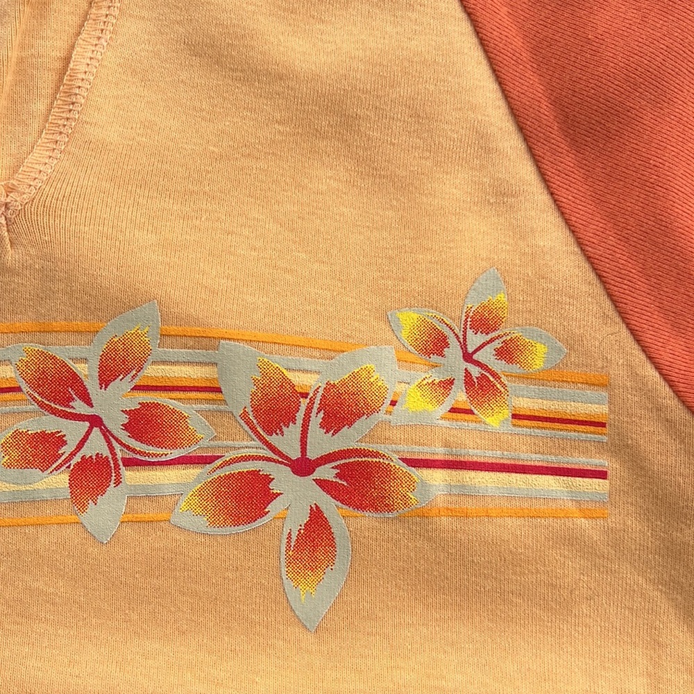 NWT Roxy orange floral flowers sleeveless shirt top ~ small 🍊🌺 - Picture 3 of 5